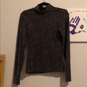 Never worn form fitting black and silver sparkle